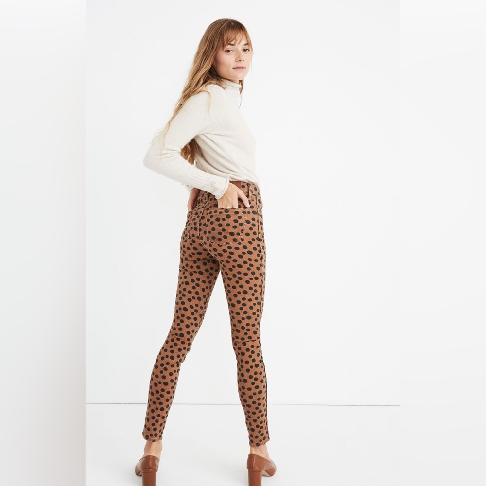 NEW Madewell 10" High-Rise Skinny Jeans in Leopard Dot size 27 Mrsp$135 Sold Out